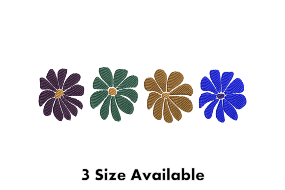 Colorful Daisy Flowers Embroidery File