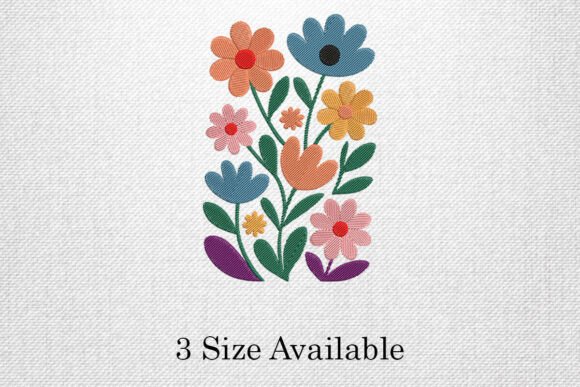 Colorful Floral Bunch Embroidery Design Review