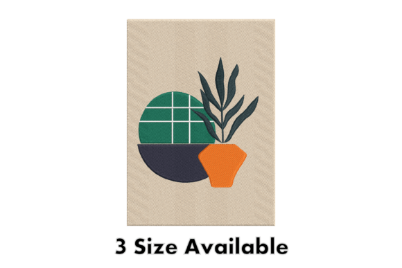 Modern Plant Pot Embroidery Design Review for Apparel Projects