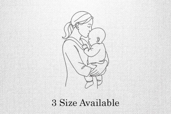 Mother and Baby Embroidery Outline Review