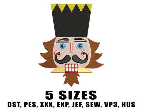 Nutcracker King Face Embroidery Design
