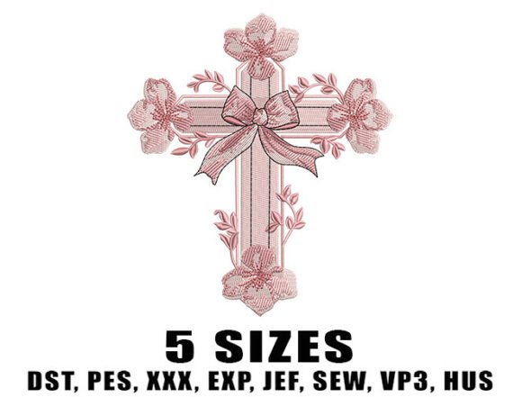 Pink Cross Flower Embroidery Design Review